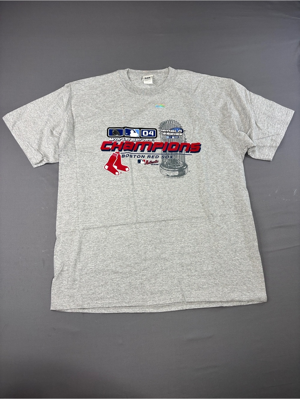 Vintage Boston Red Sox Shirt Mens Extra Large Lee Sport 2004 World Series Gray